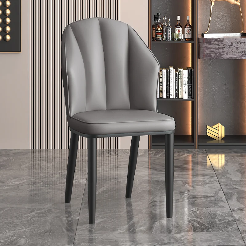 

Relaxing Greya Nordic Dining Chair Solid Elegant Black Luxury Leather Dining Chair Designer Lounge Sillas Para Comedor Furniture
