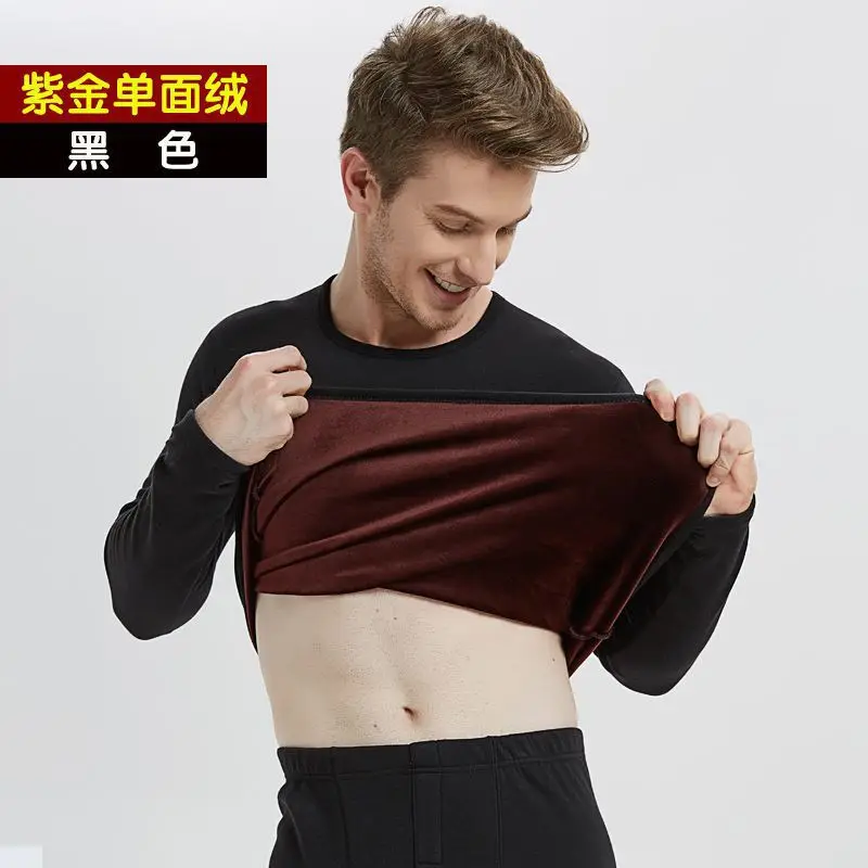 Winter Velvet Thick Thermal Underwear For Men Woman Winter Warm Casual O-neck Hight Stretch Long Johns Set Pajamas