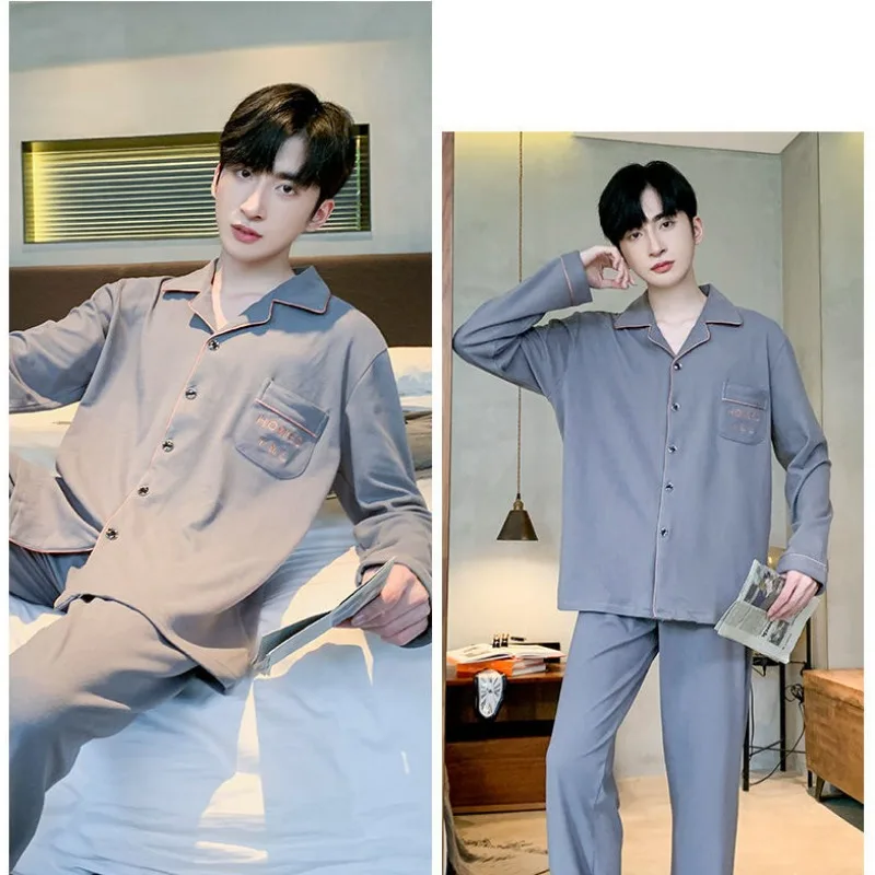 Autumn Winter Men's Pajamas Plush Thickened Boys Double-sided German Home Clothing Long Sleeved Pants Thin Youth Loungewear Set