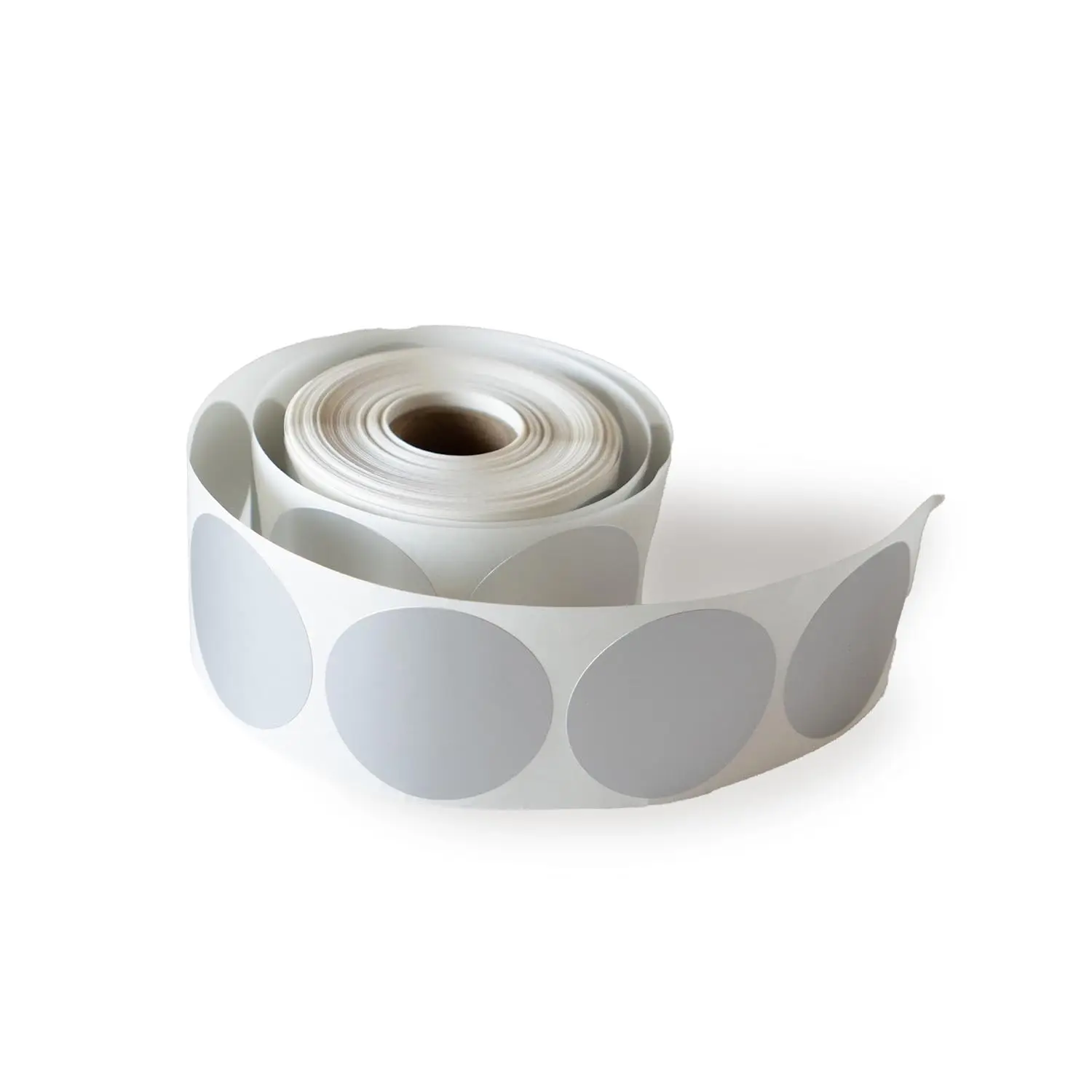 2 Inch Circle Thermal Sticker Labels Silver, Self-Adhesive Direct Round Thermal Printer Labels for DIY Design, QR Code, 500PCS