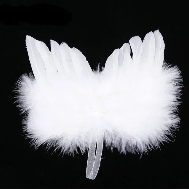 Angel White Feather Wing Christmas Tree Decor Hanging Ornament High Quality White Wedding Ornament for Christmas Xmas 1/5/10PCS christmas decorations