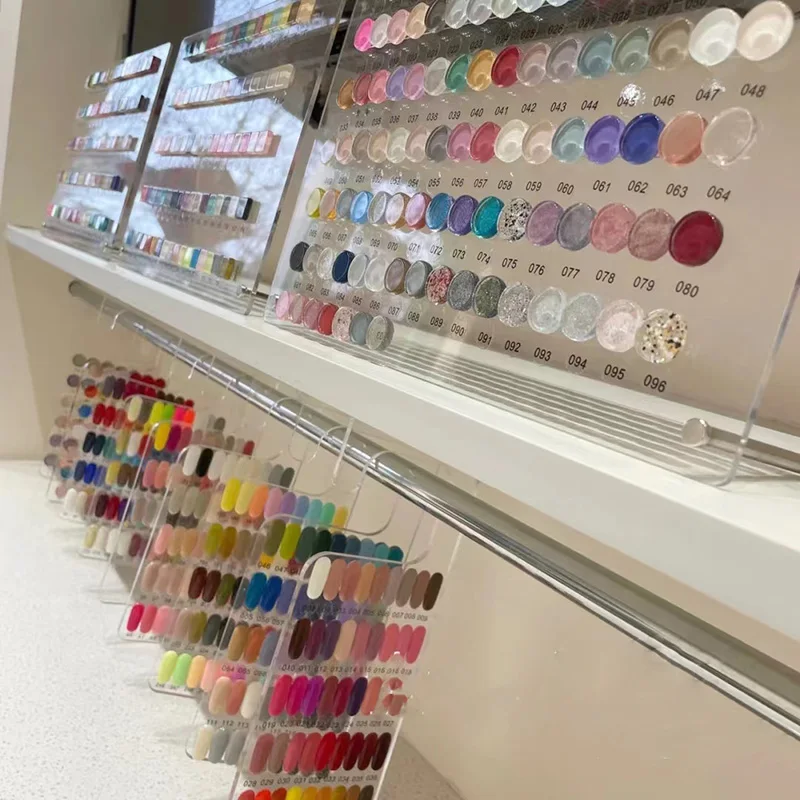 

5pcs Acrylic Nail Display Board Fake Nail Tips Display Holder Nail Gel Polish Color Showing Shelf Nail Art Color Board