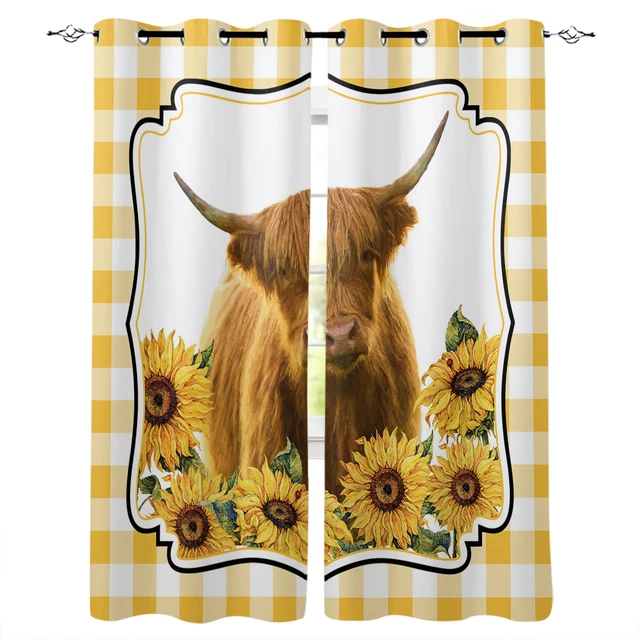 Highland Cow & Sunflowers Cow Print Top & Pant Set – The Silver Strawberry