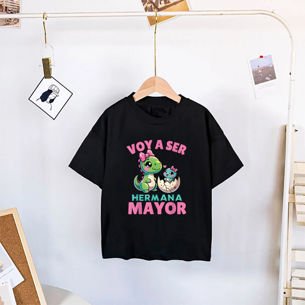 I'm Being Promoted To Big Sister Big Brother 2025 Kids Shirt Baby Announcement T-shirt  Spanish Print Child Tops Summer Clothes 6