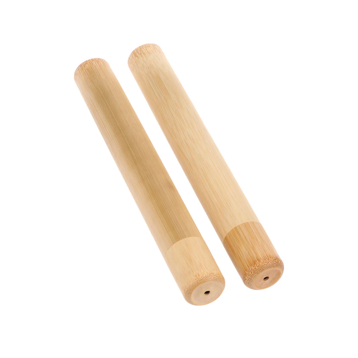 

2pcs Portable Toothbrush Holder Bamboo Round Toothbrush Case Tube for Travel Hiking Camping