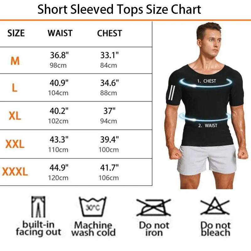 Description Picture 6 of itemSauna Shirt for Men Full Body Bodysuits Sweat Suit Compression Shirt Vest Shapewear Weight Loss Body Shaper Sweat Enhancing Tops