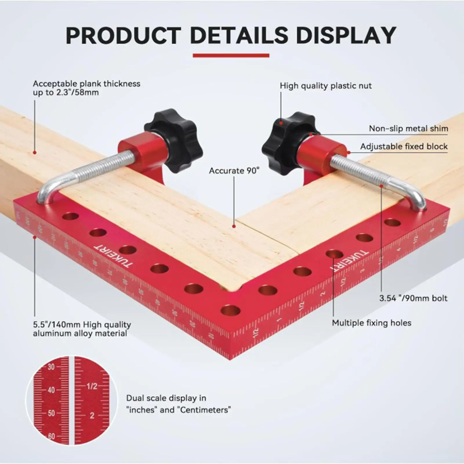 4 Pieces 90 Degree Clamps Easily Install Aluminum Alloy Professional Portable Corner Clamps Woodworking Block for Picture Frame 4 Pieces 90 Degree Clamps Easily Install Aluminum Alloy Professional Portable Corner Clamps Woodworking Block for Picture Frame