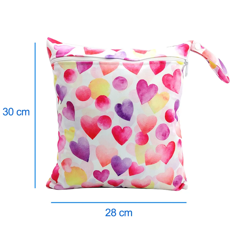 Mommy Diaper Bag for Baby Reusable Cloth Nappy Wet Bag Infant Portable Waterproof Stroller Dry Pail Pocket 28*30cm - 4