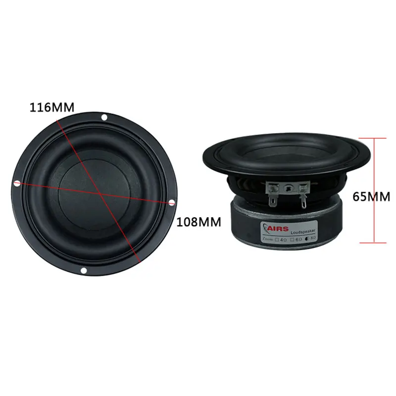 4 Inch Subwoofer Speaker 4 8 Ohm 50W Woofer Speaker Super Bass Sound Home Theater Loudspeaeker DIY 2.1 Speakers audio speakers bookshelf speakers 1Pcs
