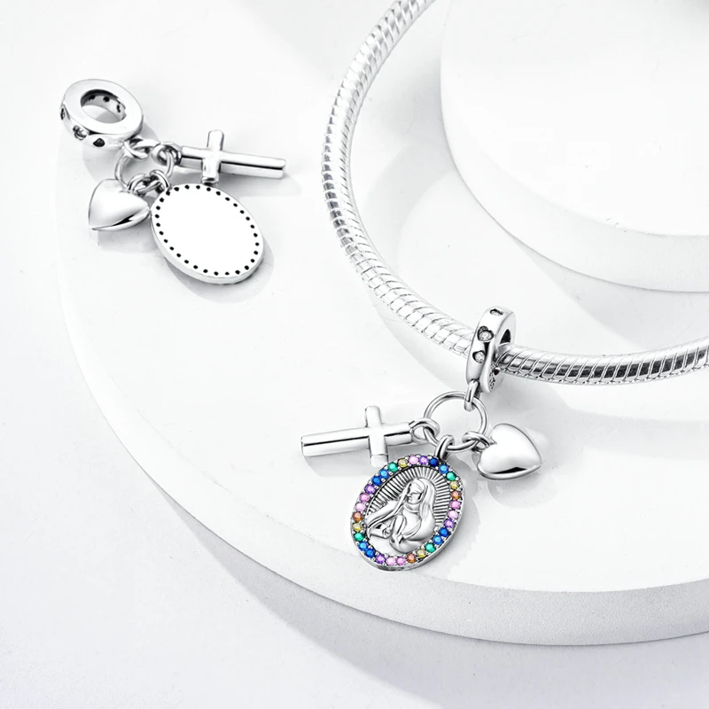925 Silver Charms Beads Devil's Eye Cross Angel Charms Fit Original Bracelets Pendants Fine DIY Jewelry Making For Women