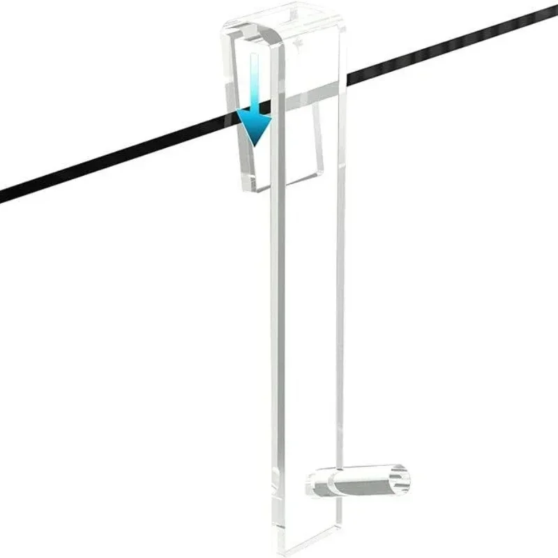 Shower Door Hooks 7-inch Clear Acrylic Extended Over Door Hooks for Bathroom 0.47-in Frameless Glass Door Tool Free Shower Towl 5