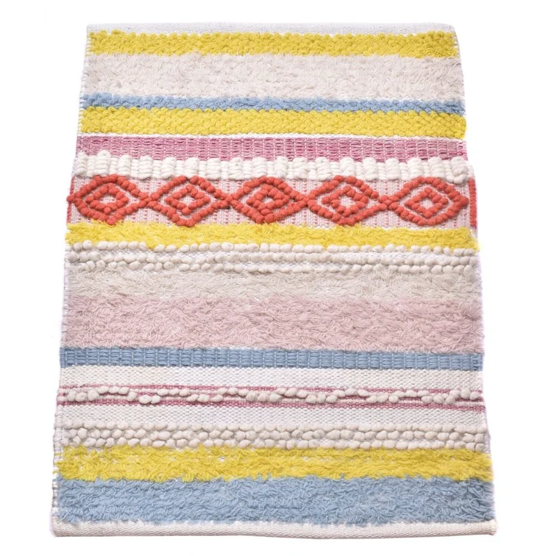 

2X3 Ft Bedroom Carpet Wool Runner Handmade Rugs Washable Mats Natural Wool Living Room Decoration