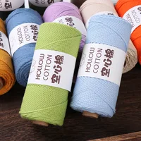 Round Strand Hollow Cotton 2mm Medium Thick Thread Cotton Hemp Handmade 150g Hand Woven DIY Crochet Hat Beach Bag Material 1