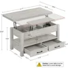 Lift Top Coffee Table, Multi-Function Convertible Coffees Tables with Drawers, Coffee Table Converts To Dining Tables 3
