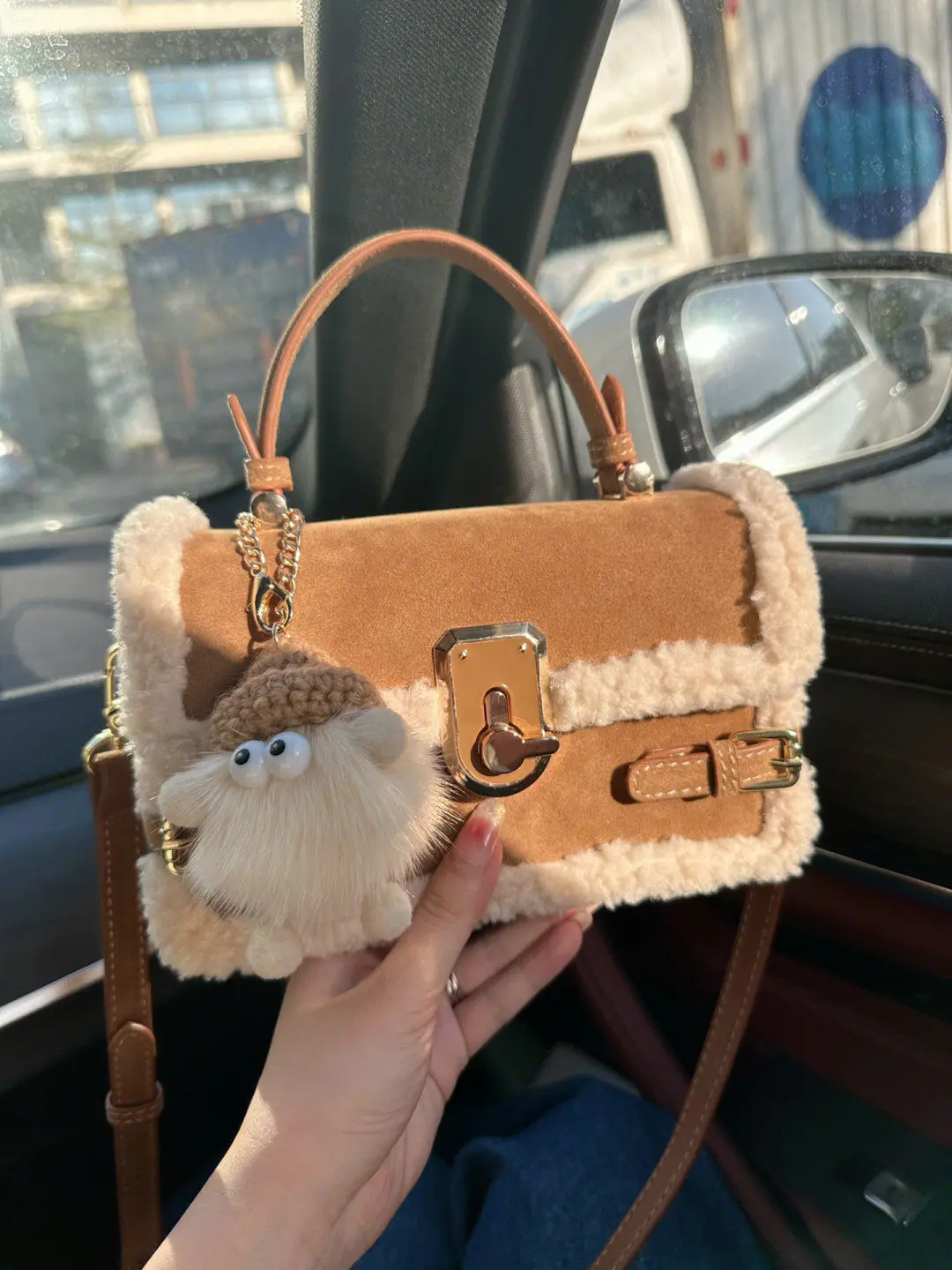 JIAERDI Vintage Bown Messenger Bag Wallet Women Lamb Handle Chic Square Bag Purse Female Fashion Casual Y2k Hand Bag Bolso Mujer