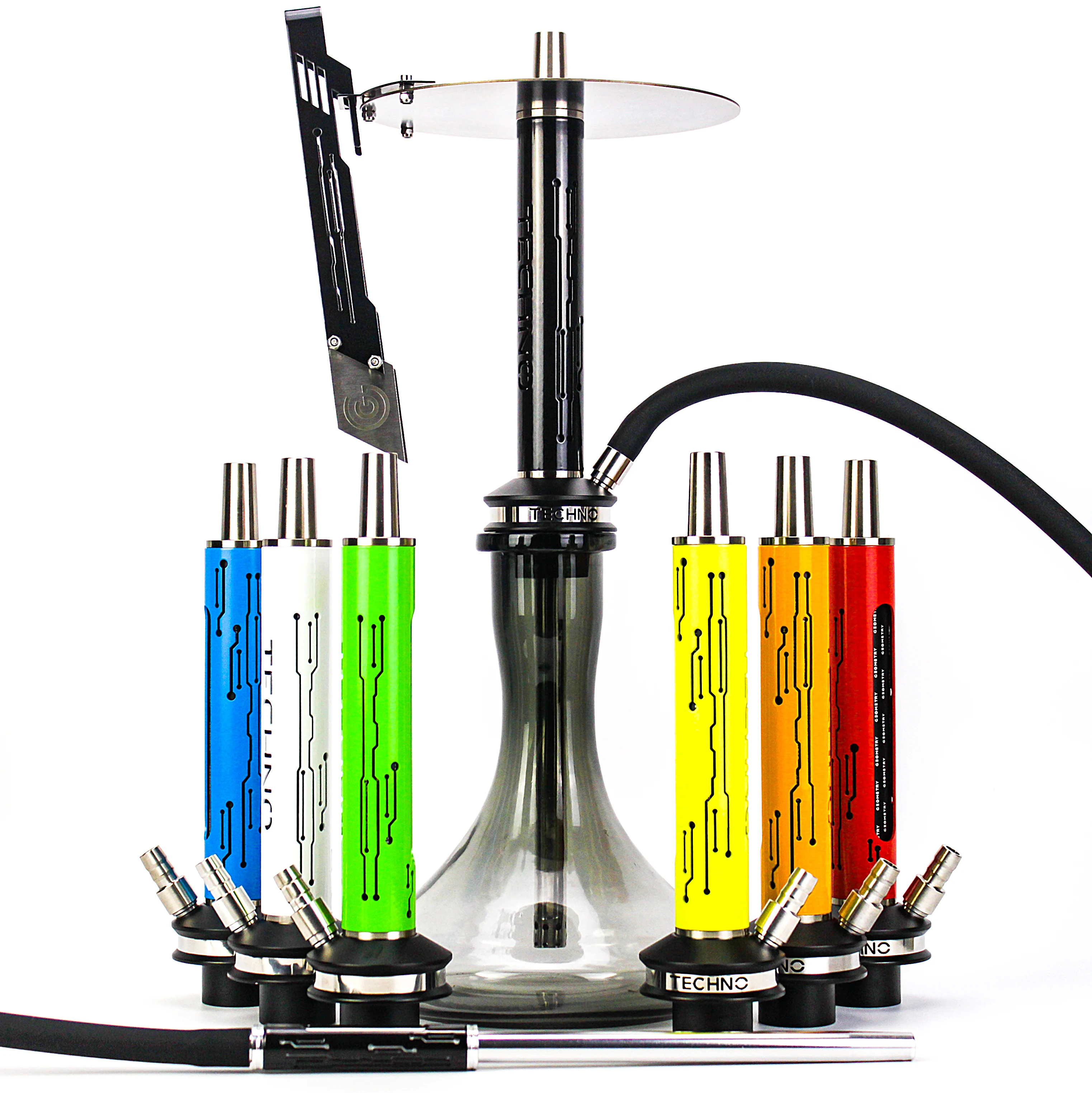 Geometry Hookah Techno with Silicone Hose Metal Tray Shisha Narguile Sheesha Chicha Cachimbas Hookah Geometry