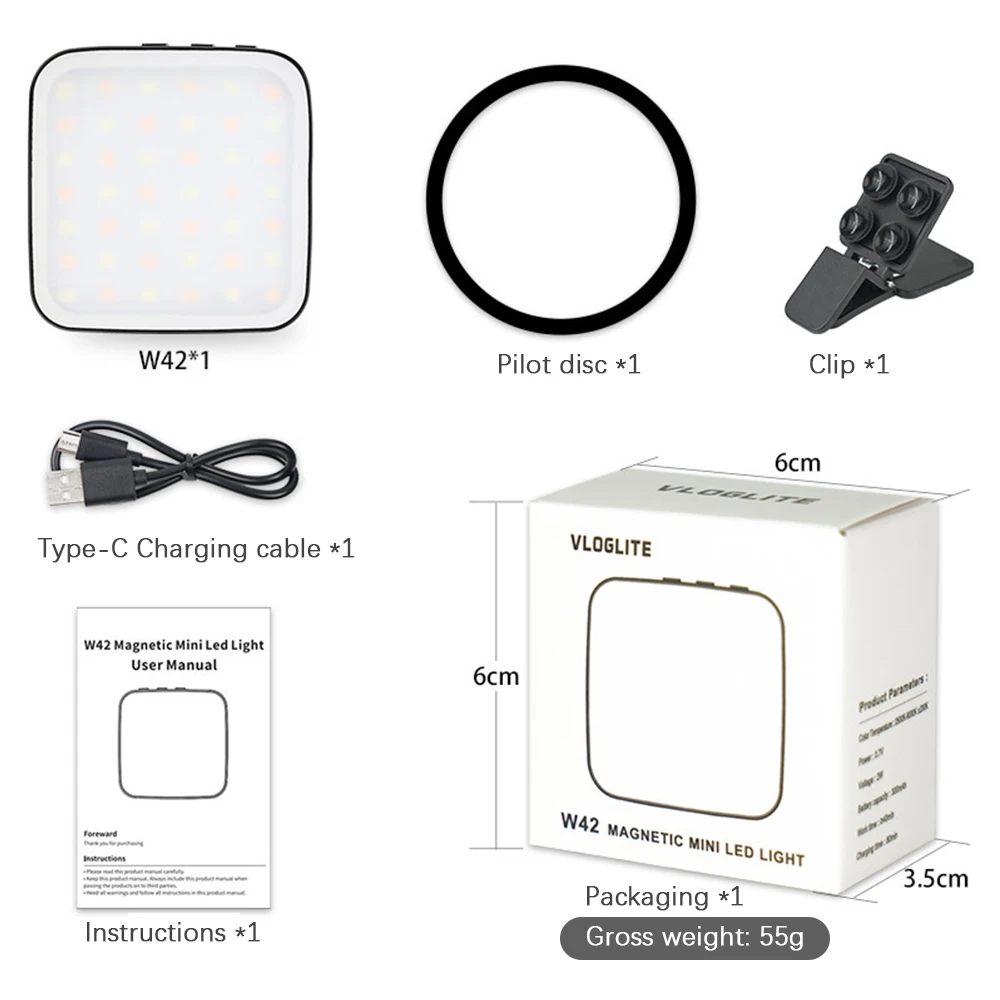 2W 자기 조명 바이 컬러 셀카 라이트 2500K-8500K iPhone 15/14/13/12 안드로이드 Phone 용 흡입 컵 클립으로 디밍 가능