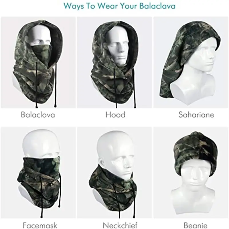 Outdoor Fleece Sports Hat Fishing Cycling Hunting Military Tactical Balaclava Men Women Warm Windproof Winter Camping Hiking Cap
