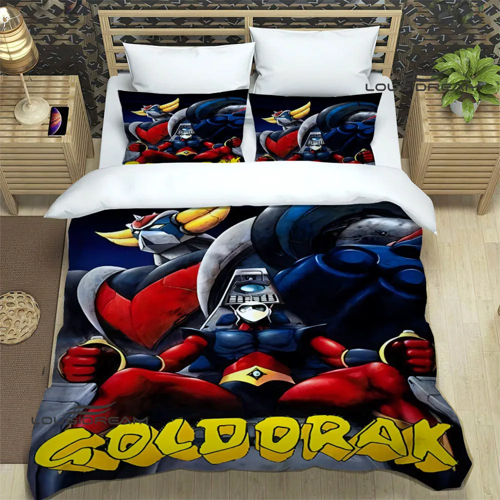 UFO ROBO GRENDIZER GOLDORAK 인쇄 침구 세트 절묘한 침대 용품 세트 이불 커버 침대 이불 세트 침구 세트 럭셔리