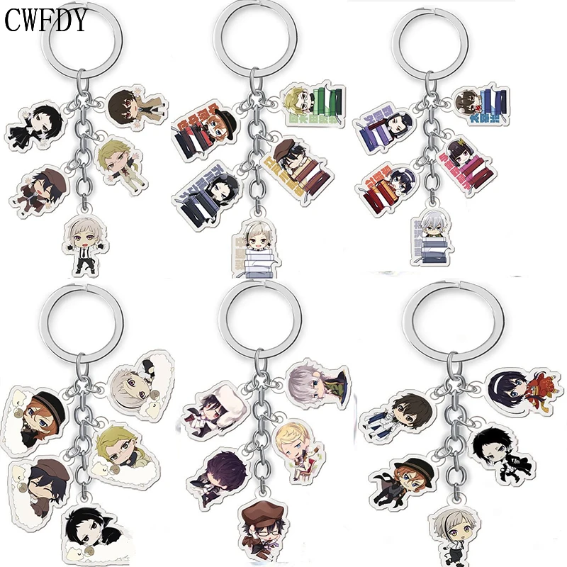 Fashion Anime Bungo Stray Dogs Keychain Acrylic Double Sided