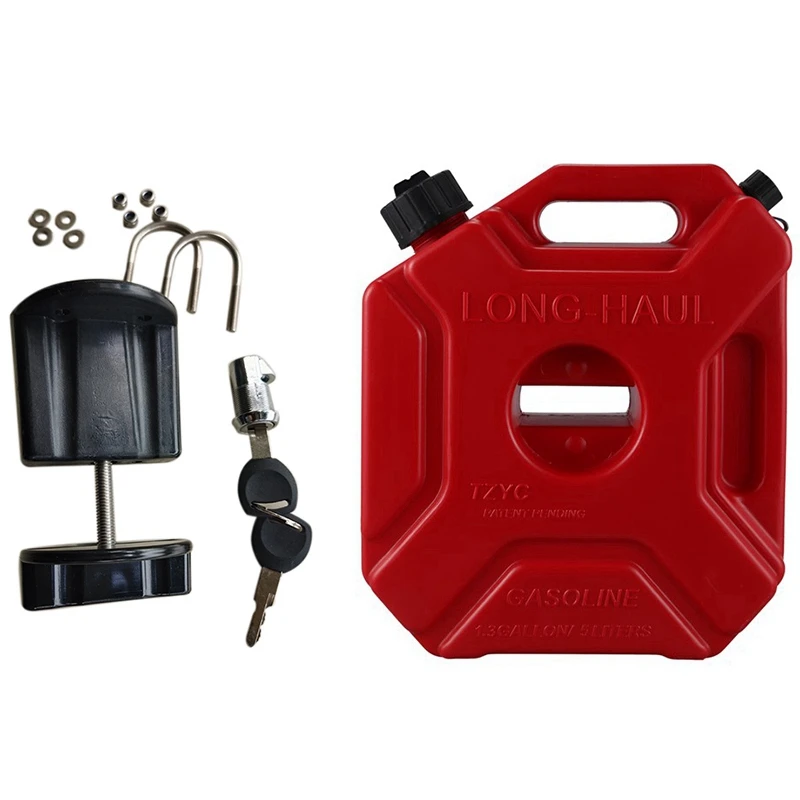 

2Set 5L Fuel Tanks Plastic Petrol Cans Car Mount Motorcycle Jerrycan Gas Can Oil Container Fuel Canister