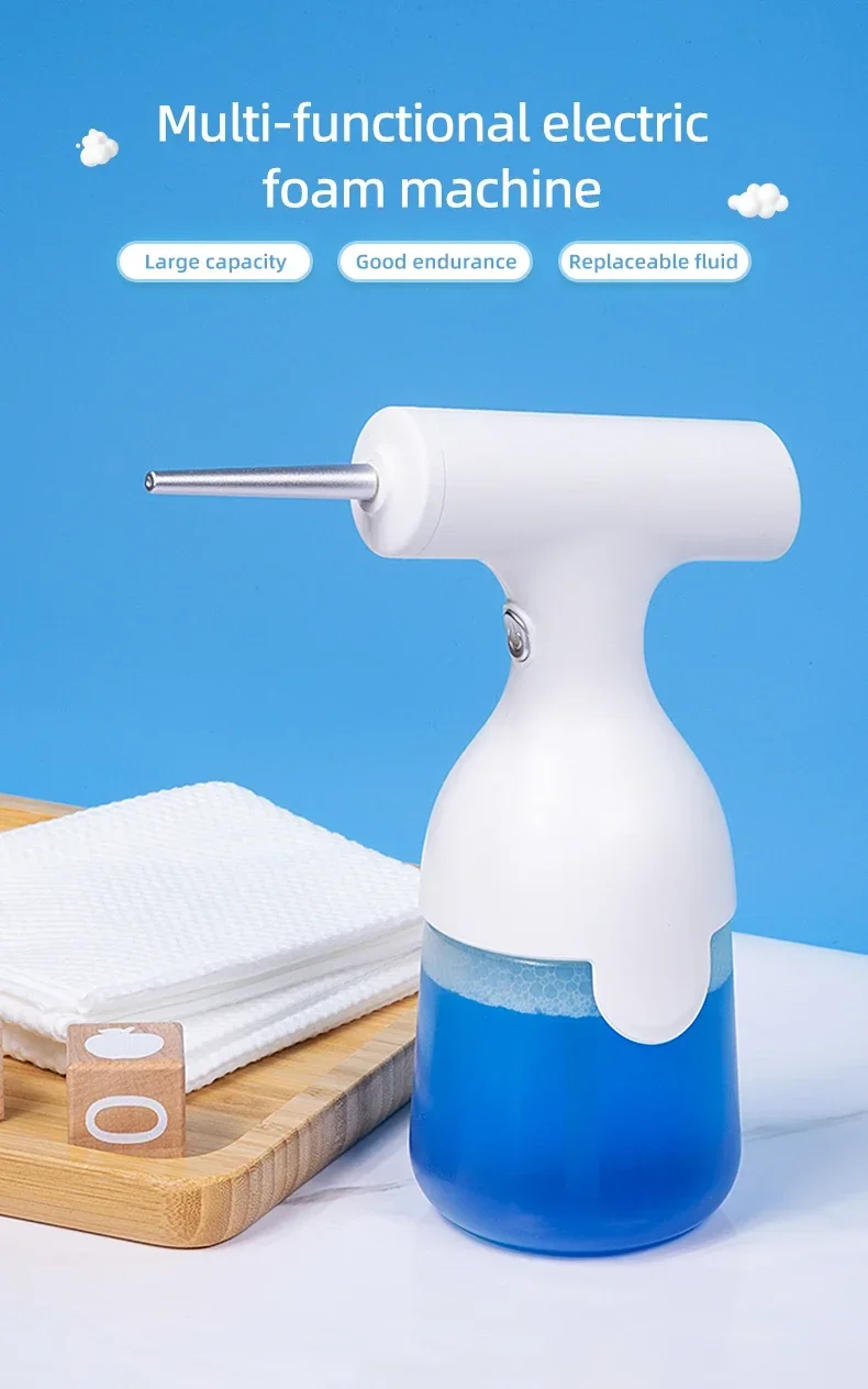 Description Picture 2 of itemAutomatic Electric Foam Dispenser Gun Bathroom 350ml Smart Washing Continuous Foaming Shampoo Face Wash Detergent Bubble Sprayer