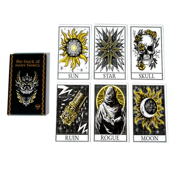 Carte dei tarocchi macchiati Mazzo di 78 carte di alta qualità di molte cose Gioco di intrattenimento per il tempo libero Raccolta di carte Giochi da tavolo per divinazione