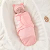 Baby Anti-shock Swaddle Cotton Printed Wrap Spring/Summer Baby Wrap Two-piece Baby Anti-kick Blanket Suitable for 0-3 Months 1
