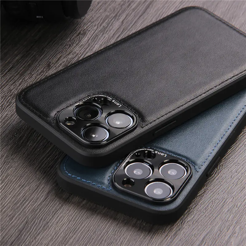 iphone 11 Pro Max clear case For iPhone 13 Pro Max Camera Protection PU Leather Phone Case For iPhone 12 11 Pro Max 13 Shockproof Bumper Business Back Cover leather iphone 11 Pro Max case