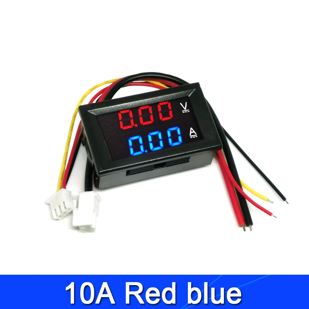 Mini voltmetro digitale amperometro DC 100V 10A amplificatore da pannello volt tensione misuratore di corrente tester rilevatore 0,56 "doppio display a LED auto