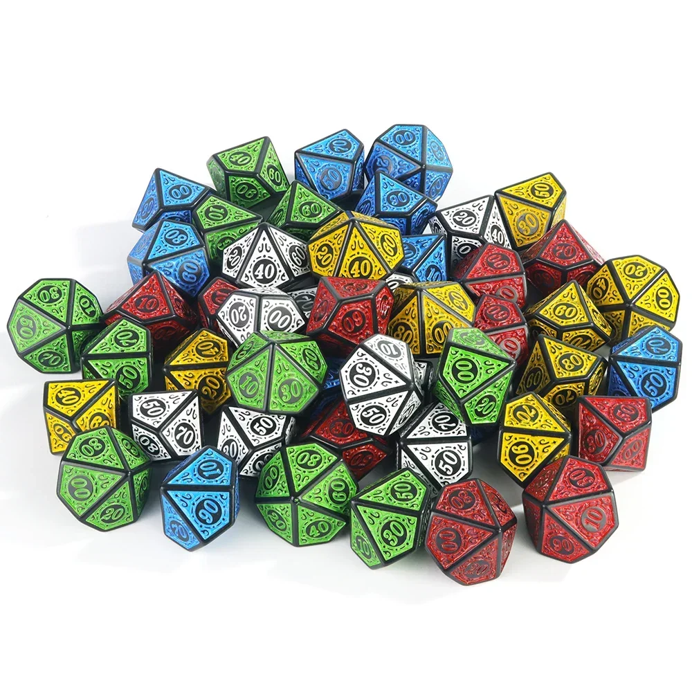D10% Dice Set 10PCS 10 Sided Percentage for Board Games Dragon Rpg Dados Jogos Dnd As Christmas Birthday Gift