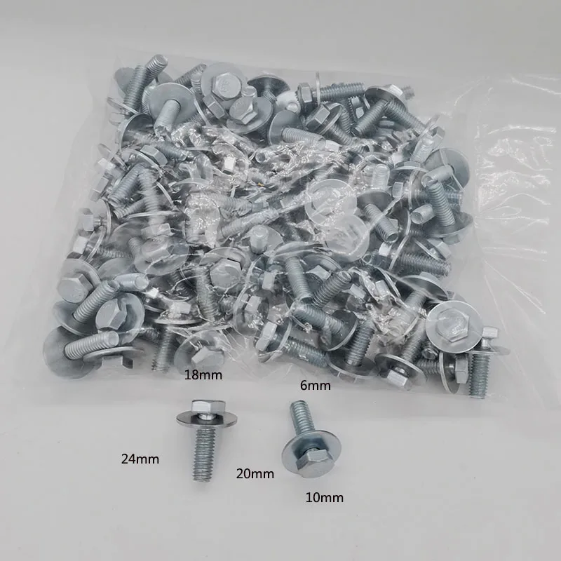 10pcs 자동차 바디 볼트 M6 엔진 커버 언더 트레이 스플래시 실드 가드 범퍼 펜더 라이너 리테이너 패스너 리벳 나사 6mm 8.8