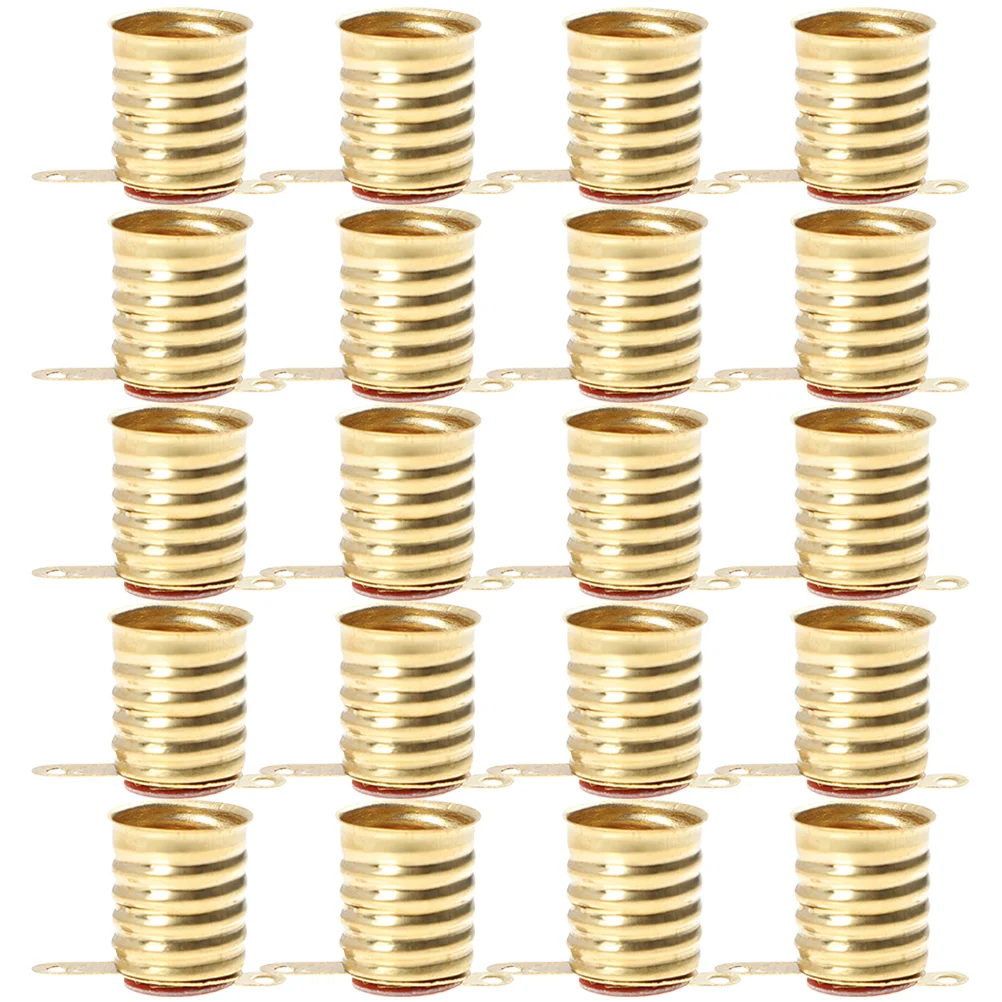 

50 Pcs Lamp Holder Small Bulbs E10 Lamps Socket Lighting Accessories Mini LED Base for Indicator Lights Copper