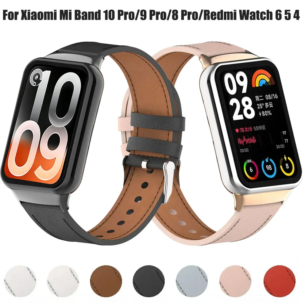 Premium Leather Strap Bracelet Watchband Accessory with Metal Replacement Belt