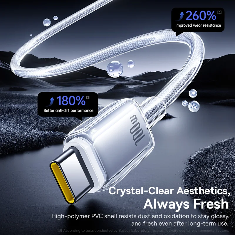 Baseus 100W Fast Charging Data Cable USB-A to USB-C For Car Charging  For iPhone 17 iPhone 16 iPhone 15