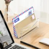 1Pc Acrylic Desk Organizer Desktop Letter Sorter Mail Tray File Organiser Office Home Bookends Book Holder Storage Rack 1