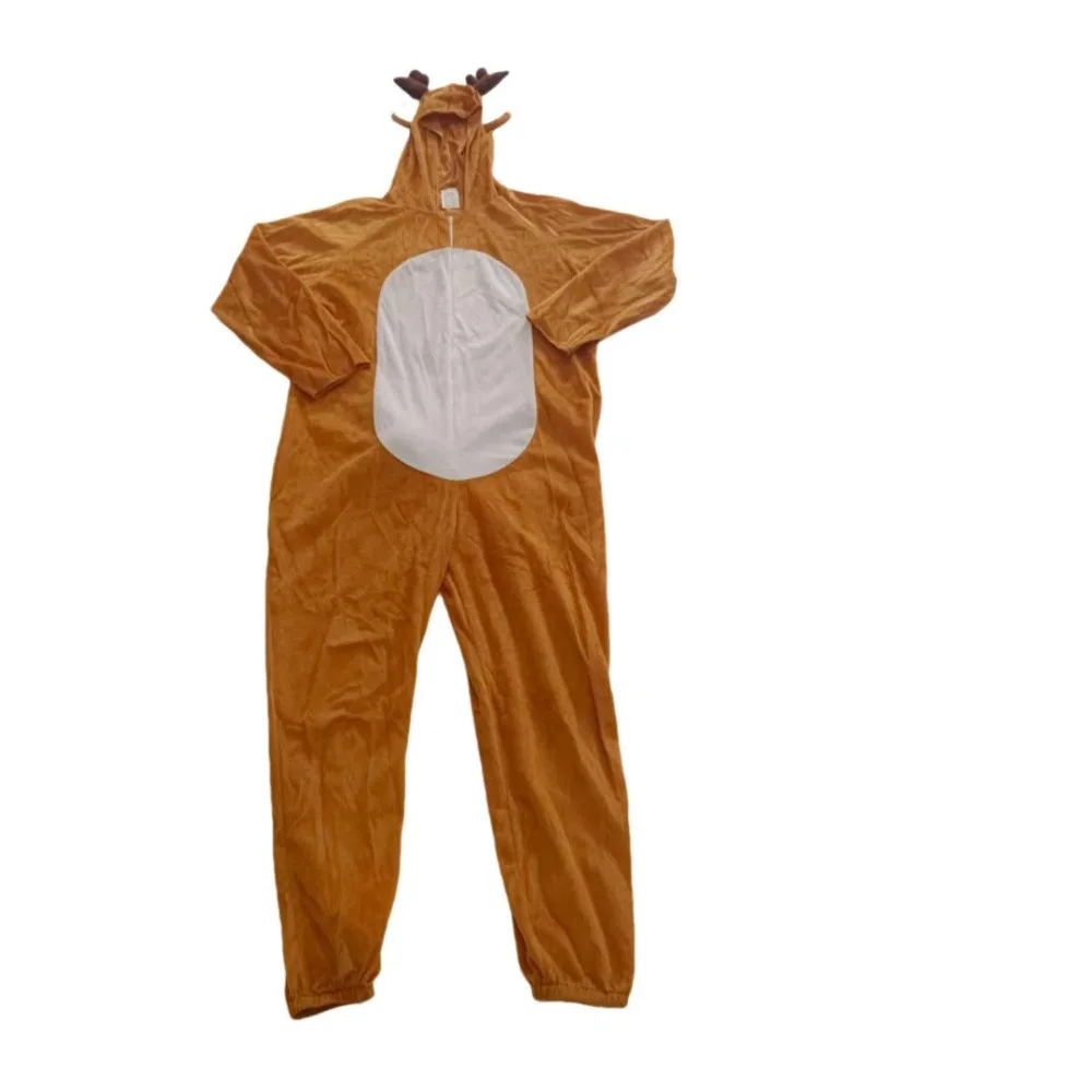 New Christmas Elk One-piece Suit Couple Men and Women Funny Party Stage Props Bar One-piece Pajamas Adult Onesie Sfaf71d38f644421dbace8a4d5aefb654w