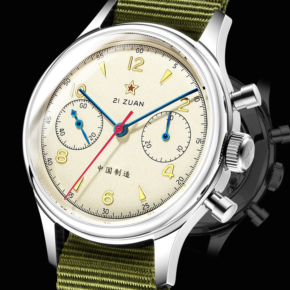 SEAKOSS Classic 1963 Chronograph ST1901 Movement 38 40mm Pilots Hand Winding Men's Mechanical Watches Sapphire 30M Waterproof mechanical watch