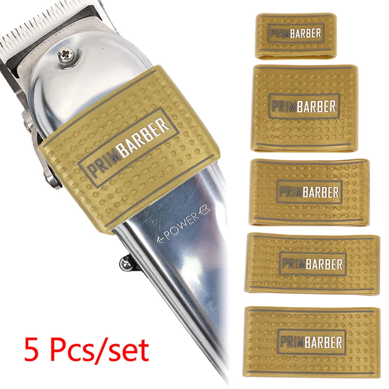 

5Pcs Barber Hair Clipper Trimmer Grip Non-Slip Bands Sleeves Holder Barber Tools