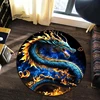 Animal Art Carpet 3D Printed Dragon Tiger Lion Round Rug Living Room Bedroom Child Study Room Decoration Round Rug Floor Mat 5