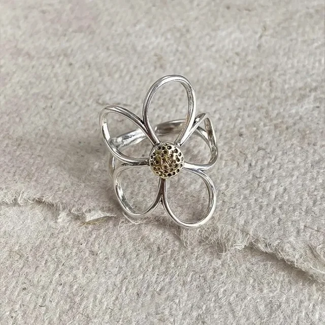 New Simple Daisy Flower Ring For Women Fashionable Personalized Daily Accessory Party Jewelry Birthday Anniversary Gifts