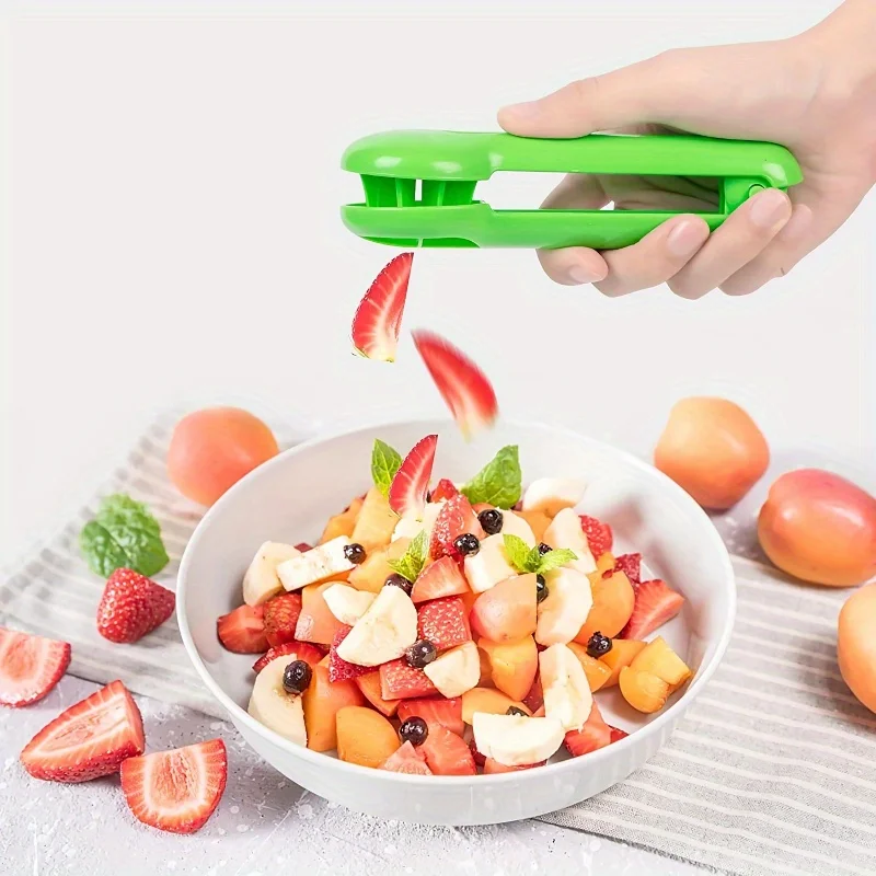 Safe & Easy Manual Fruit Slicer - Multifunctional Berry & Grape Cutter, Kid-Friendly, Kitchen Prep Tool