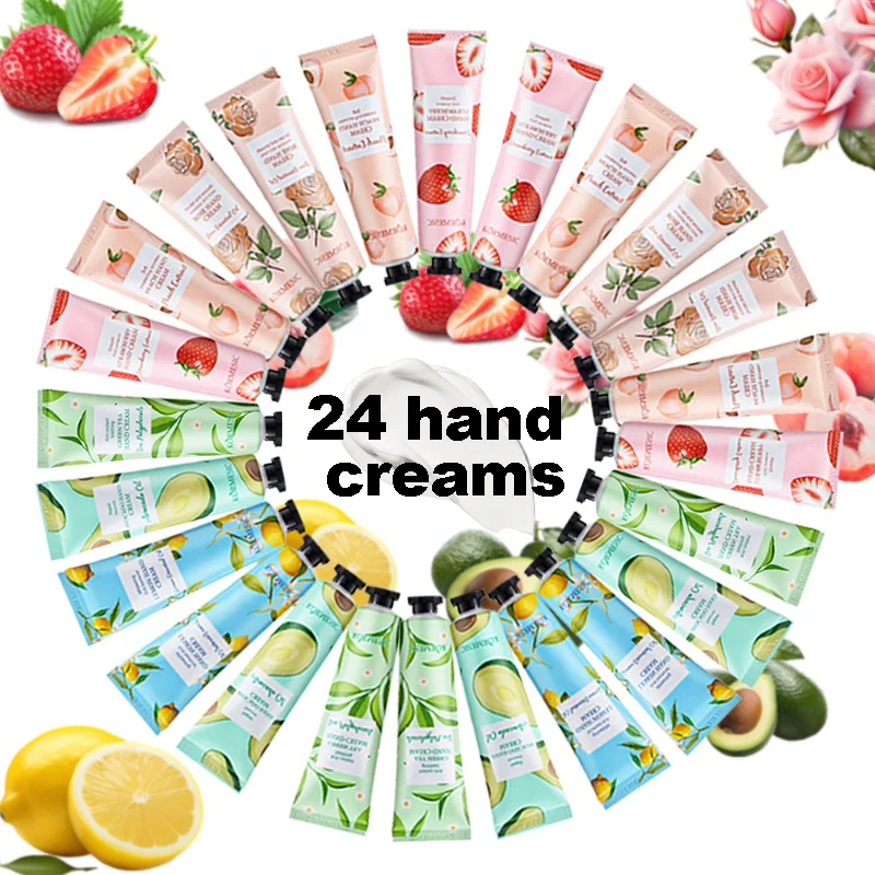 24PCS Hand Cream, Hydrating & Moisturizing, Nourishes and Cares for Hands, Prevents Dryness and Cracking in Autumn and Winter 2
