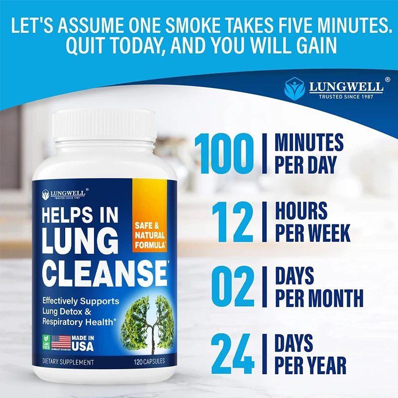 USA Smoking Quit Aid with L-Tryptophan To Help Clear Lungs & Quit Smoking Stress Relief