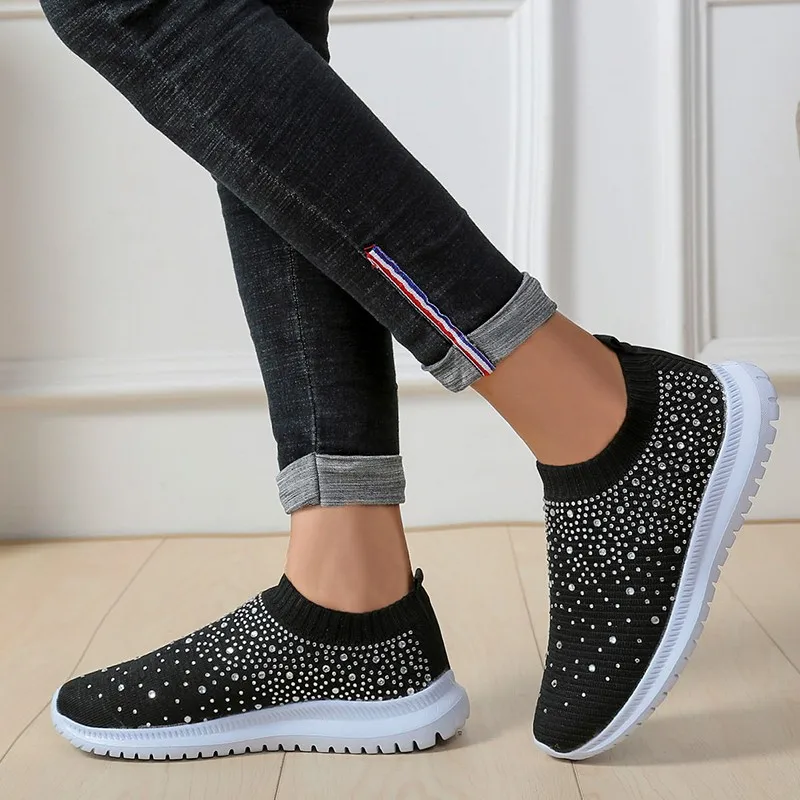 rhinestone slip on shoes