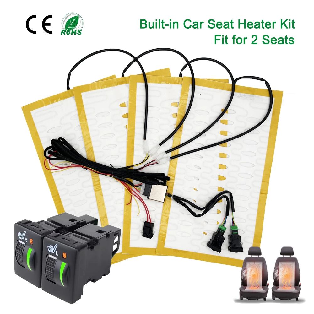NEW12VBuiltinCarSeatHeaterKitFit2SeatsAlloyWireFast