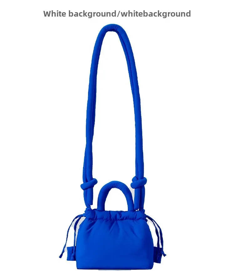 Personalisierte modische Umhängetasche, Nischendesign, neue, mit Baumwolle gefüllte Nylon-Umhängetasche für Damen, weiche und leichte, plissierte Seil-Kleinhandtasche_voghion.com
