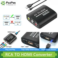 1080P AV RCA To HDMI Composite Adapter AV to HDMI Audio Video Converter with USB Cable For HD TV BOX VHS VCR DVD N64 Wii PS1/2/3 - Image 2