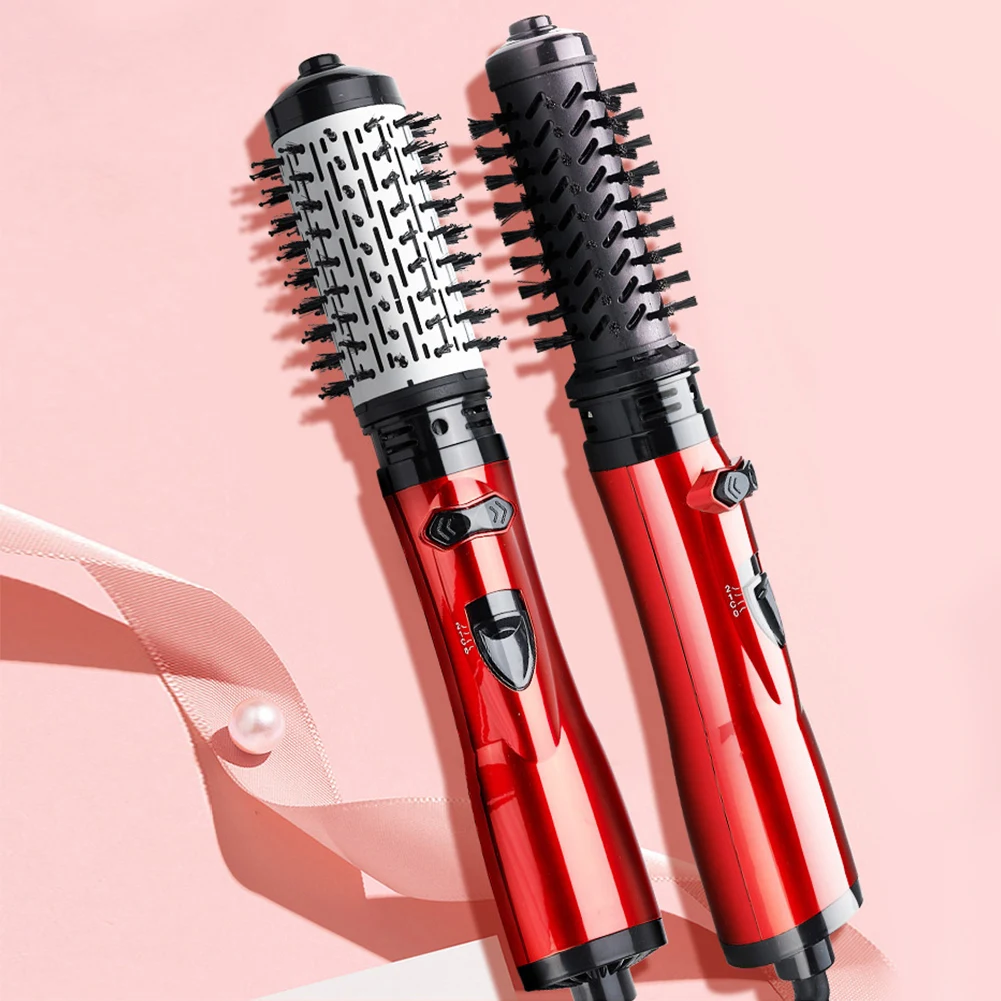 Hair Styler 3 in 1 Rotating Electric Hair Straightener Brush Curler Dryer Brush Hot Air Comb Negative Ion EU/US
