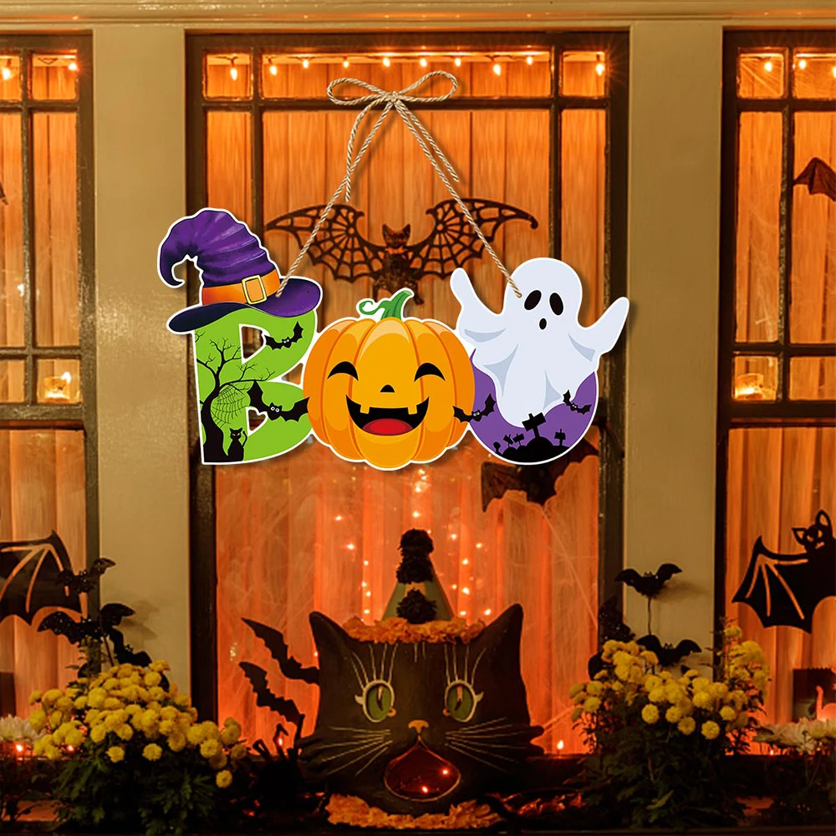 Halloween Decorations Halloween Pumpkin Skeleton Bat Door Hanging Pendant Home Horror Pendant Party Decor Supplies